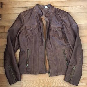 Distressed bomber jacket